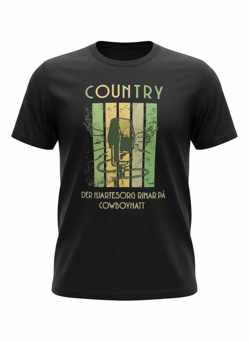 T- skjorte - Country - Der hjartesorg (stort trykk)