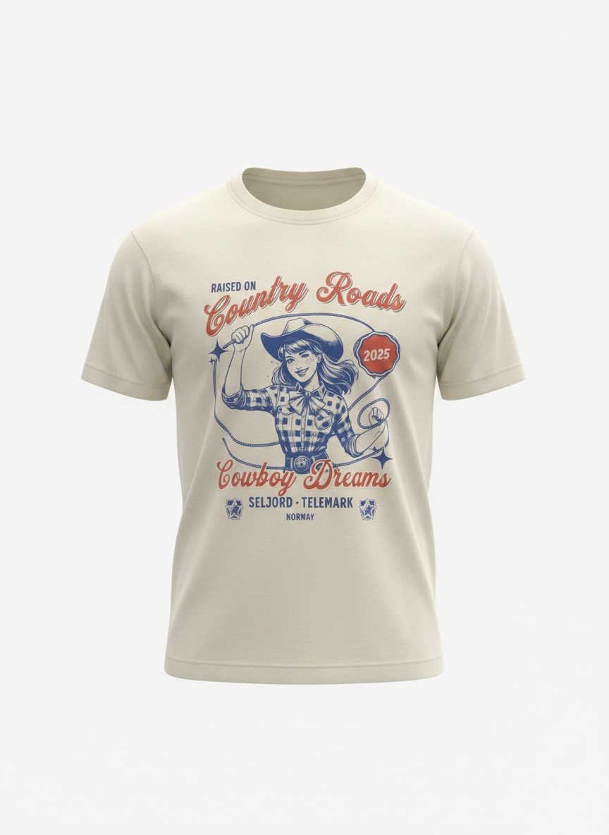 T- skjorte - Raised on country road...