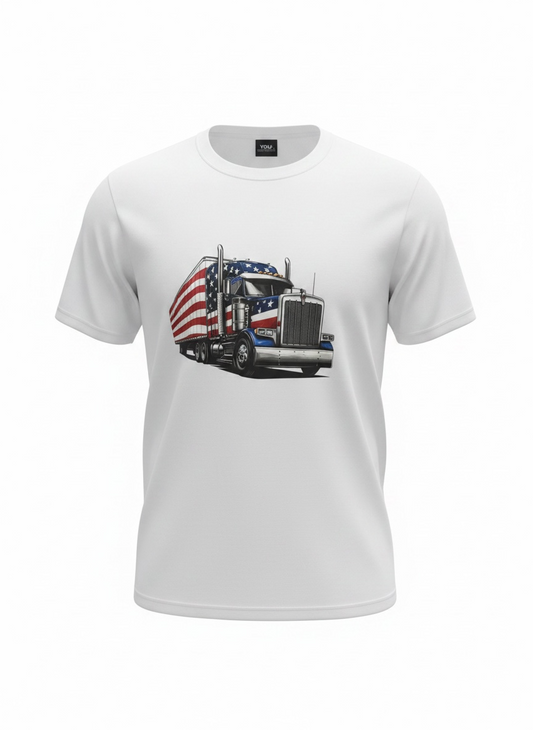 T- skjorte - American truck - hvit