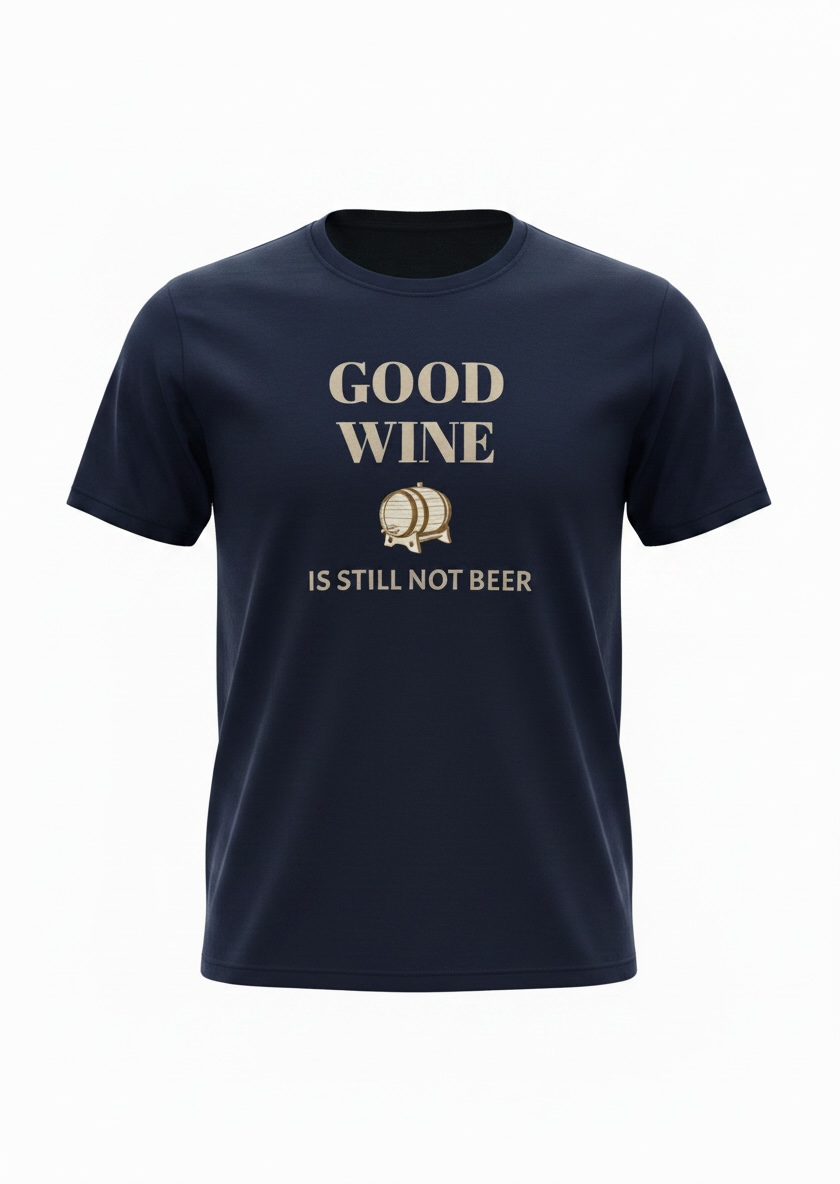 T- skjorte Good wine is still not beer